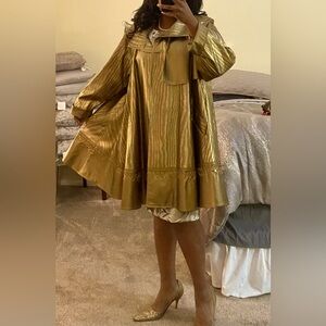 STUNNING Vintage Gold Embellished Trapeze Swing Coat, M